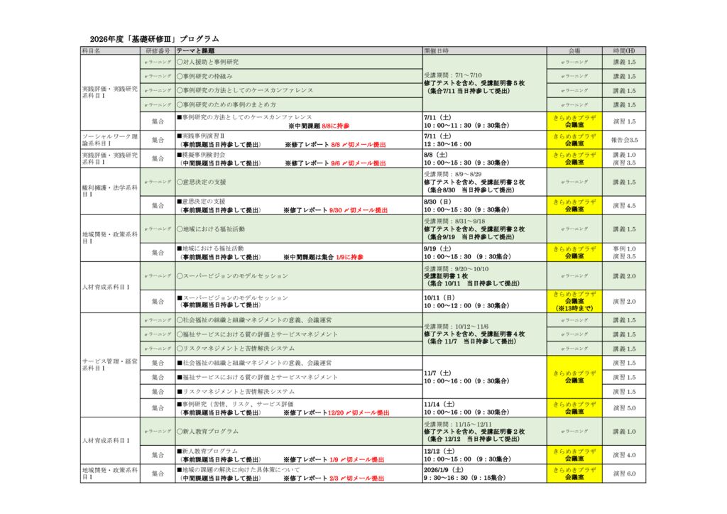 0401_2026年度「基礎研修Ⅲ」プログラム（案内用）のサムネイル